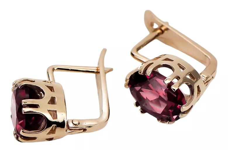 Σκουλαρίκια Vintage Style Ruby Original Vintage προϊόν ροζ χρυσό 14k vec016r